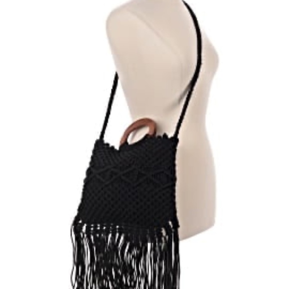 Danielle Nicole Black Crochet Bag - Picture 2 of 3